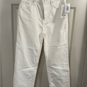 Hudson Jeans White High rise Straight ankle Denim. REMI